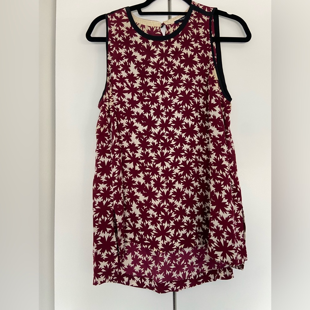 Madewell Silk Red Floral Shirt